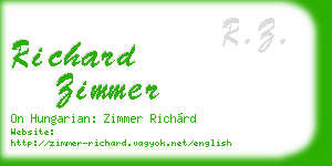richard zimmer business card